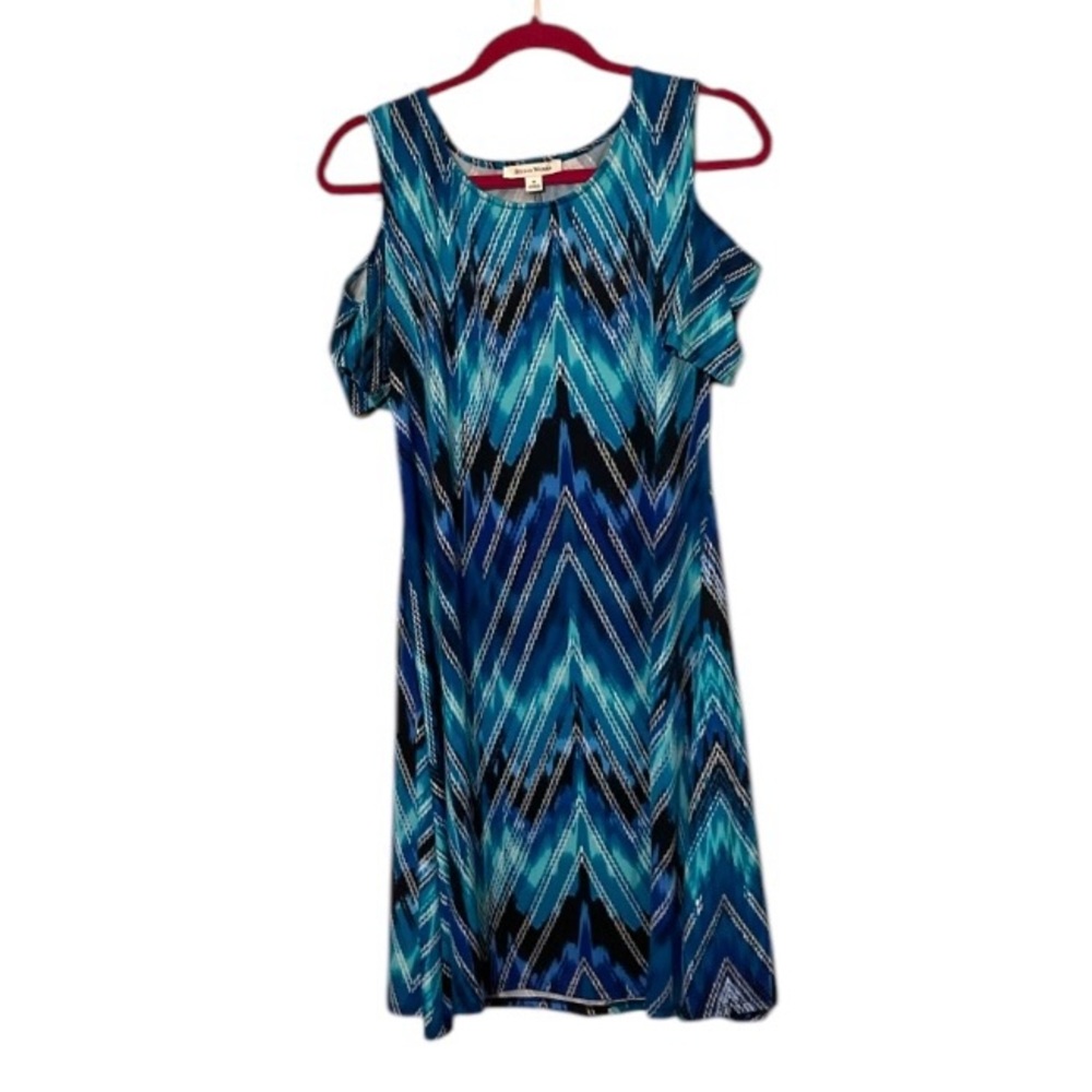 Studio works  Blue Chevron Pattern Dress